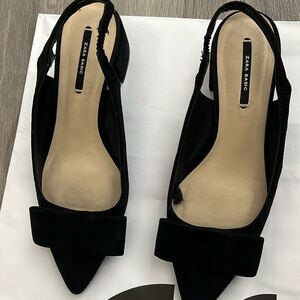 Zara Basic Slingback Bow Heels
